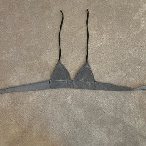 Black and white striped bikini top